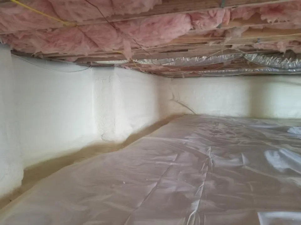 Crawl space encapsulation with closed-cell spray foam for Attic Insulation in Farmington Hills